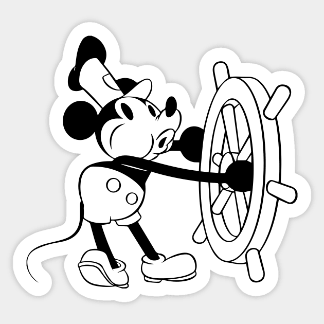 Steamboat Willie Sticker by kareemik